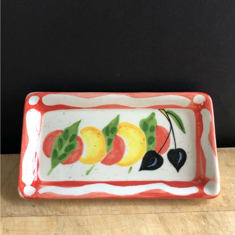 Crate & Barrel Debby Segura Vintage Small Fruit Appetizer Dessert Plate - Italy